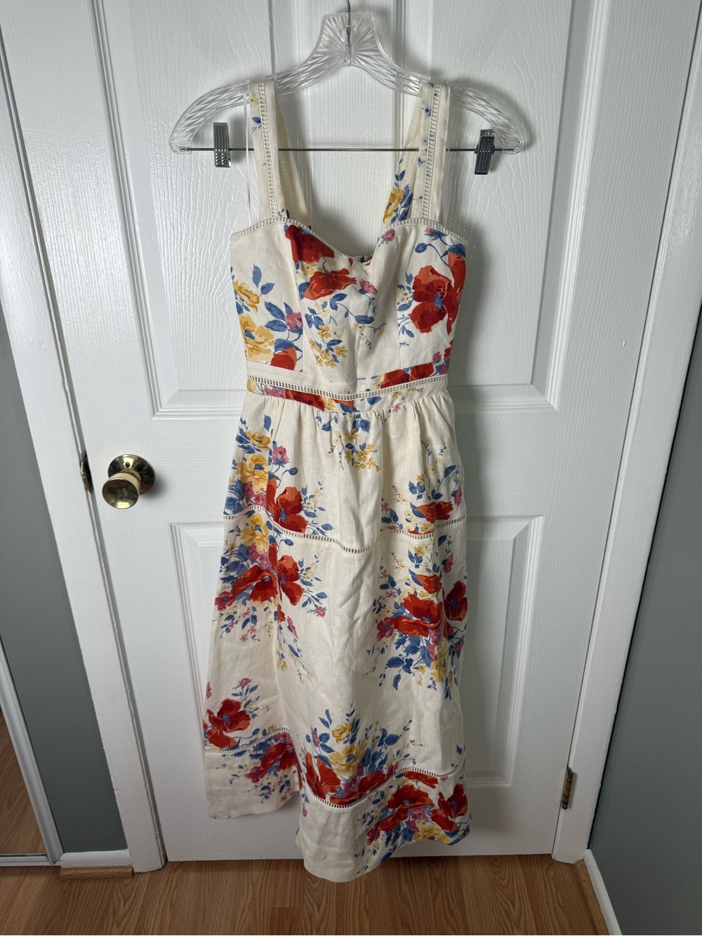 Reformation Everett Linen Midi Dress in Soprano 0 - Picture 2 of 6